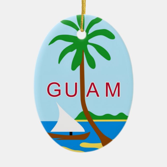 GUAM - Emblem/Flagge/Wappen/Symbol Keramikornament (Vorne)