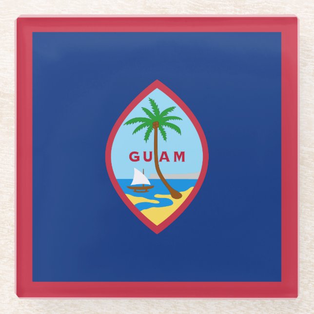 Guam Flag Glasuntersetzer (Vorderseite)