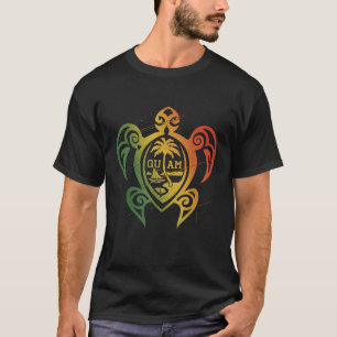 Guam Flag Islander Turtle Chamorro Guam Siegel Gua T-Shirt
