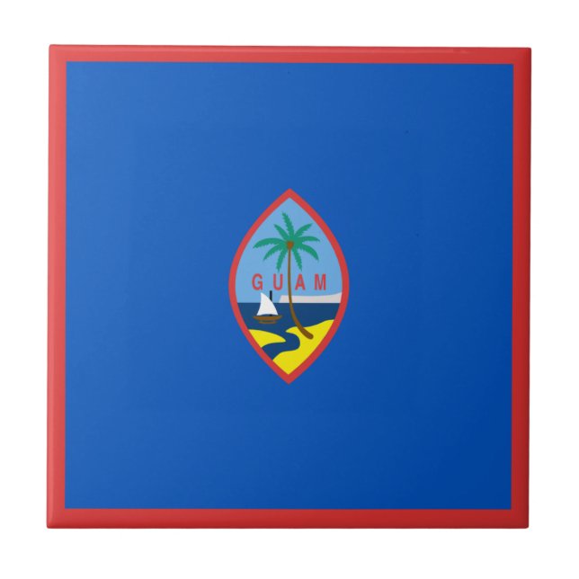 Guam Flag Keramik Tile Fliese (Vorderseite)