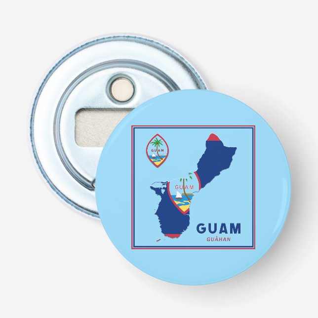 Guam Flag Map & Siegel Flaschenöffner (Vorderseite)
