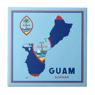 Guam Flag Map & Siegel Fliese