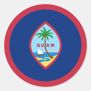 Guam Flag Runder Aufkleber