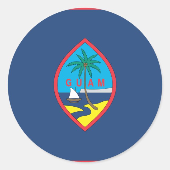 GUAM FLAG RUNDER AUFKLEBER (Vorderseite)