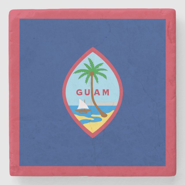 Guam Flag Steinuntersetzer (Vorderseite)