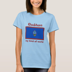 Guam-Flagge + Karte + Text-T-Shirt T-Shirt