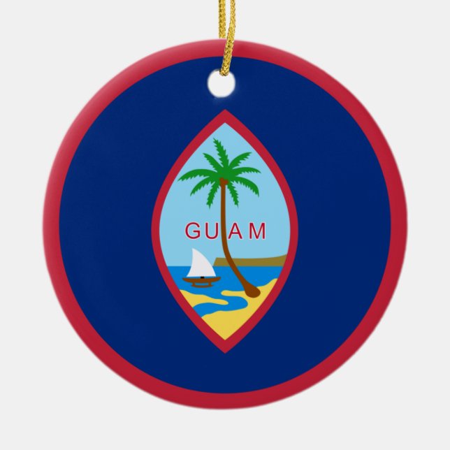Guam-Flagge Keramik Ornament (Vorne)