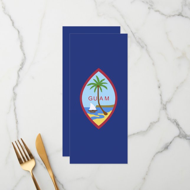 Guam-Flagge Menükarte (Vorderseite/Rückseite Beispiel)