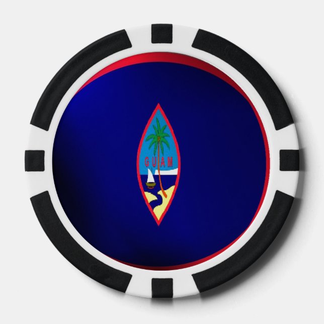 Guam-Flagge Pokerchips (Vorderseite)