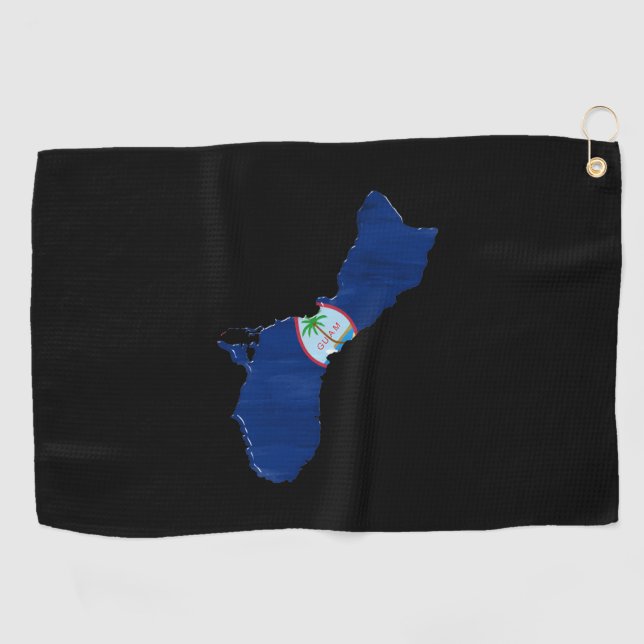 Guam-Flagge und -Karte Golfhandtuch (Horizontal)