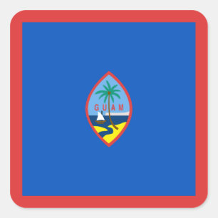 Guam-Flaggen-Aufkleber Quadratischer Aufkleber