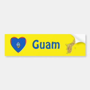Guam-Flaggen-Herz + Karten-Autoaufkleber Autoaufkleber