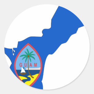 Guam-Flaggen-Karte Runder Aufkleber