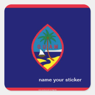 Guam-Flaggenaufkleber Quadratischer Aufkleber