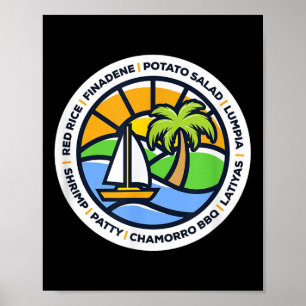Guam Food - Finadene, Roter Reis, Lumpia, Chamorro Poster