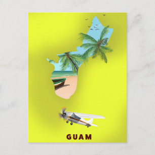 Guam illustrierte Karte Reiseplakat