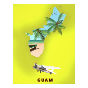 Guam illustrierte Karte Reiseplakat Fotodruck