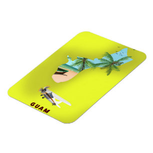 Guam illustrierte Karte Reiseplakat Magnet