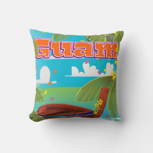 Guam Island Reiseplakat. Kissen