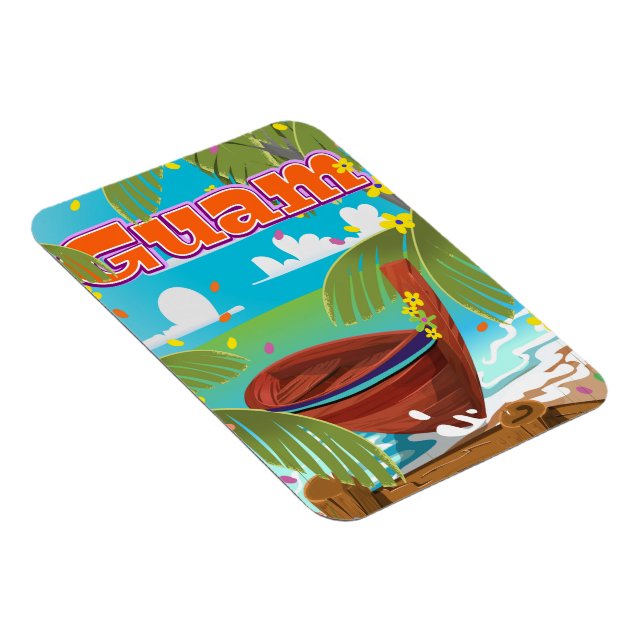 Guam Island Reiseplakat. Magnet (Rechte Seite)