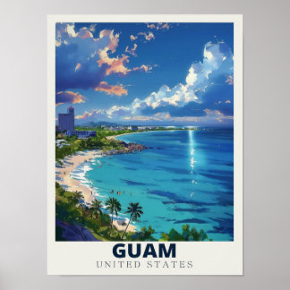 Guam Poster - Guam Print -Tumon Bay Art -Guam Pain