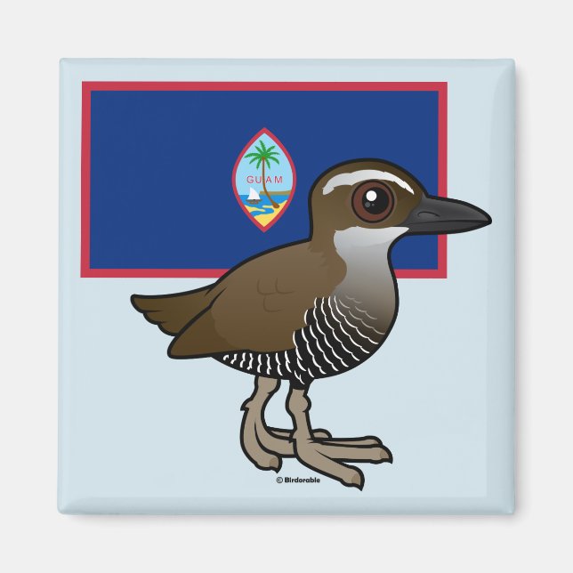 Guam Rail mit Flagge Magnet (Vorne)