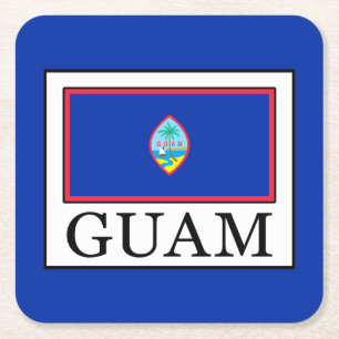 Guam Rechteckiger Pappuntersetzer