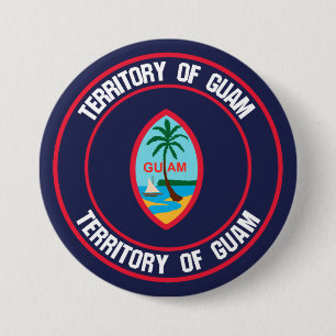 Guam Round Emblem Button