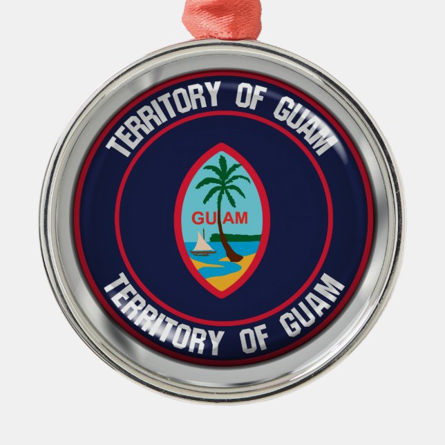 Guam Round Emblem Ornament Aus Metall (Vorne)