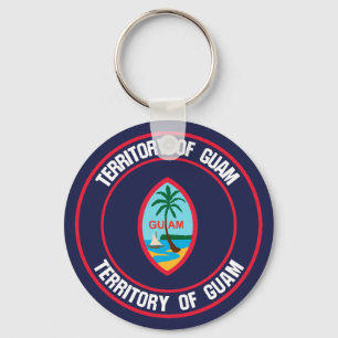 Guam Round Emblem Schlüsselanhänger