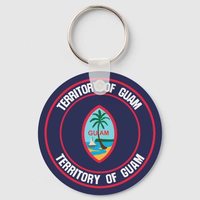Guam Round Emblem Schlüsselanhänger (Vorderseite)