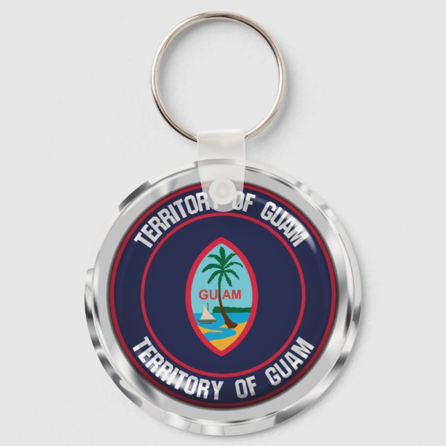 Guam Round Emblem Schlüsselanhänger (Vorderseite)