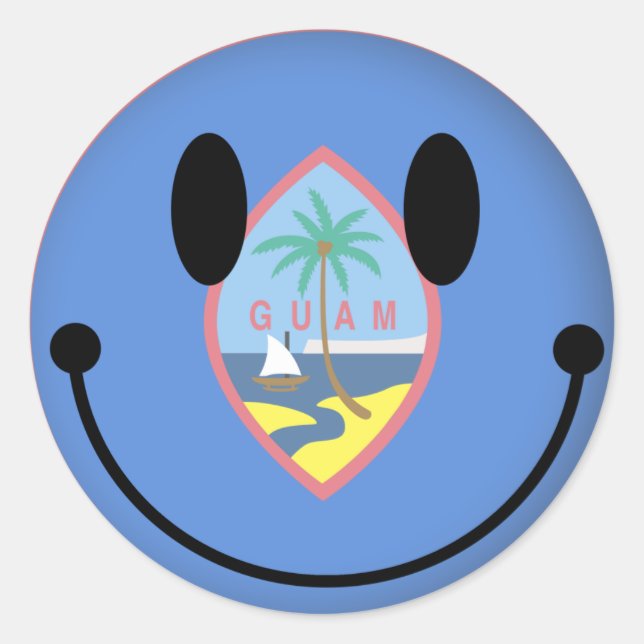 Guam Runder Aufkleber (Vorderseite)