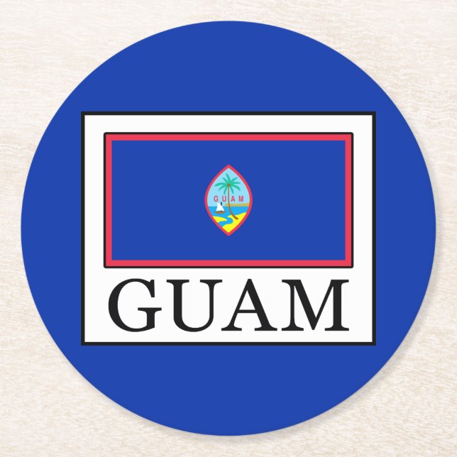 Guam Runder Pappuntersetzer (Vorderseite)