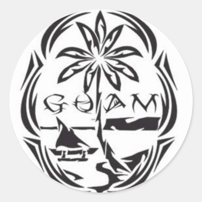 Guam Siegel Runder Aufkleber (Vorderseite)