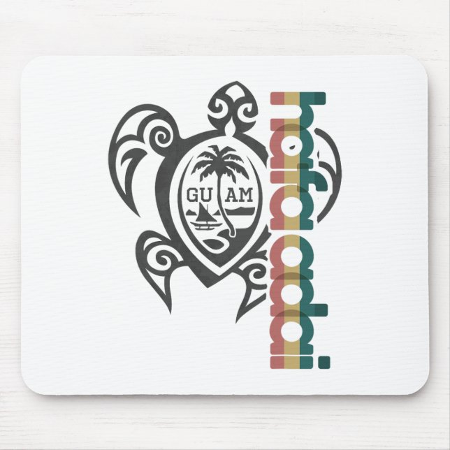Guam Turtle Hafa Adai Guam Fishing Shirt Chamorro  Mousepad (Vorne)