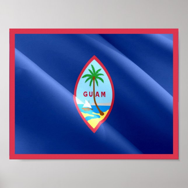 Guam - Waving Flag - Poster (Vorne)