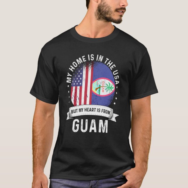 Guamanian American Patriot Grown Proud Home USA Fl T-Shirt (Vorderseite)