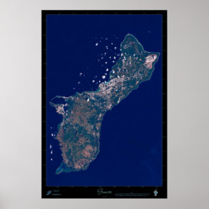 Guamsatellitenplakat-Foto-Druckkarte Poster