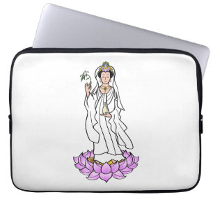 Guan Yin Bodhisattva auf Lotus Laptopschutzhülle