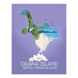 Guana Island Britische Jungferninseln Reiseplakat Fotodruck