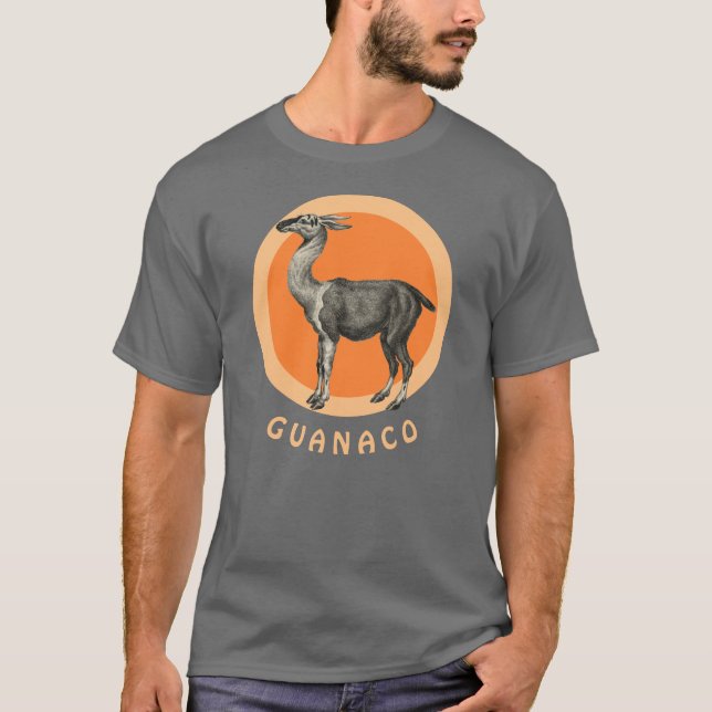Guanaco Llama - Vintager T - Shirt Lama guanicoe (Vorderseite)