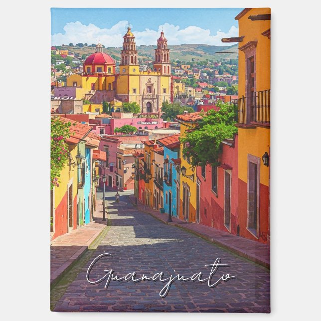 Guanajuato Mexico Watercolor Magnet (Vorderseite)