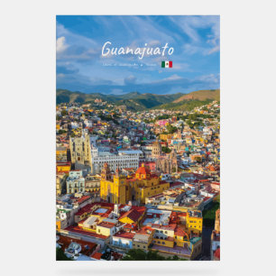Guanajuato, Mexiko - Farbige Stadtansicht Acrylschild