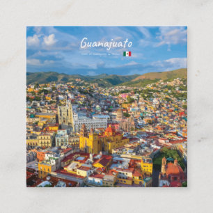 Guanajuato, Mexiko - Farbige Stadtansicht Quadratische Visitenkarte