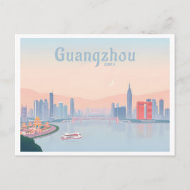 Guangzhou China Pearl River Pastel Travel Postkarte