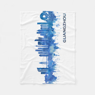 Guangzhou China Skyline Blue Fleecedecke