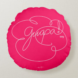 GUAPA soy - Bold Cloud S - White Script Rundes Kissen