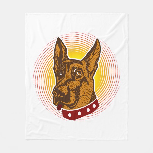 Guard Dog Belgisch Malinois Shepherd Fleecedecke (Vorderseite)