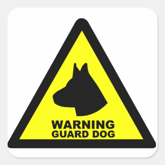 Guard Dog Symbol Quadratischer Aufkleber (Vorderseite)